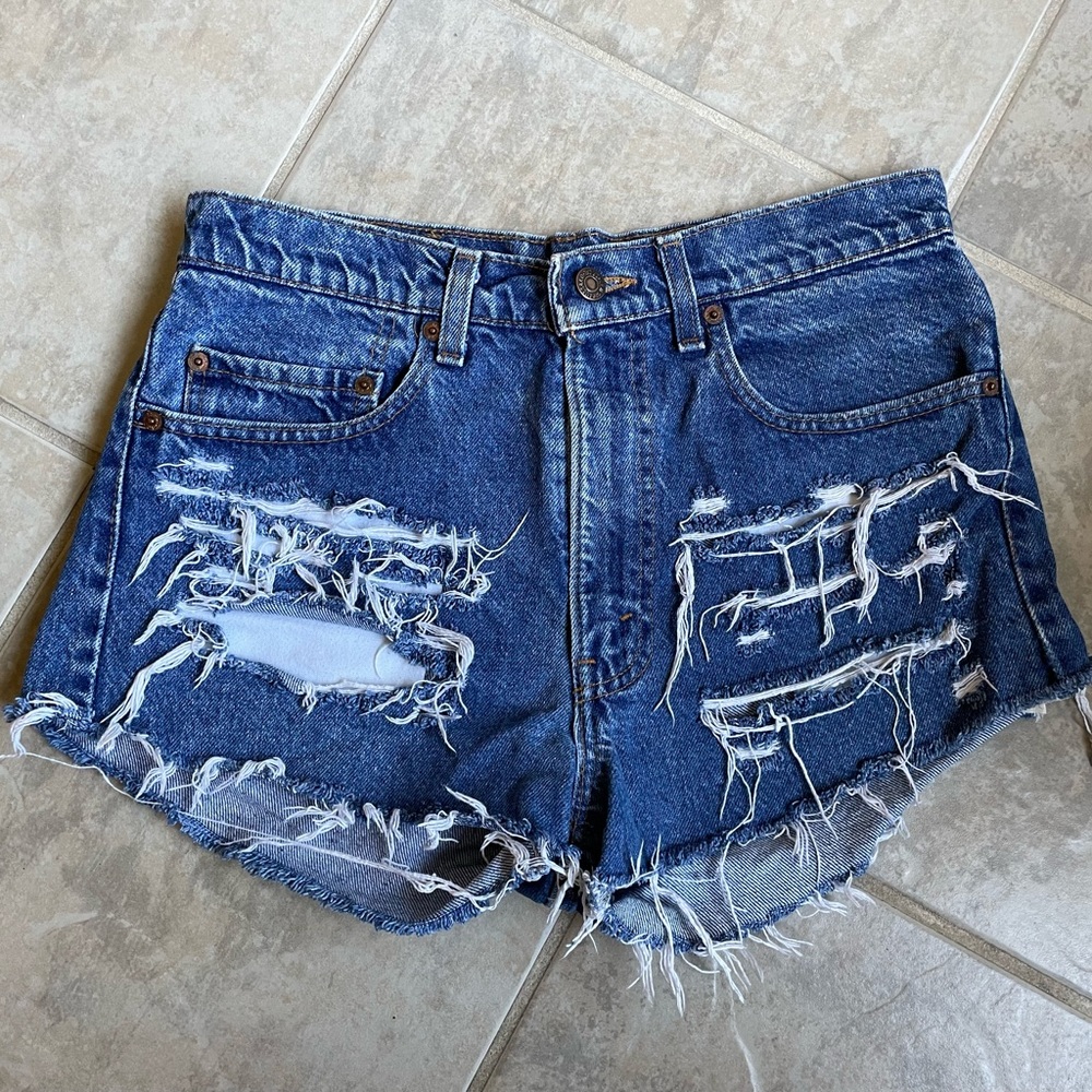 Vintage Levi denim cutoff shorts in classic blue